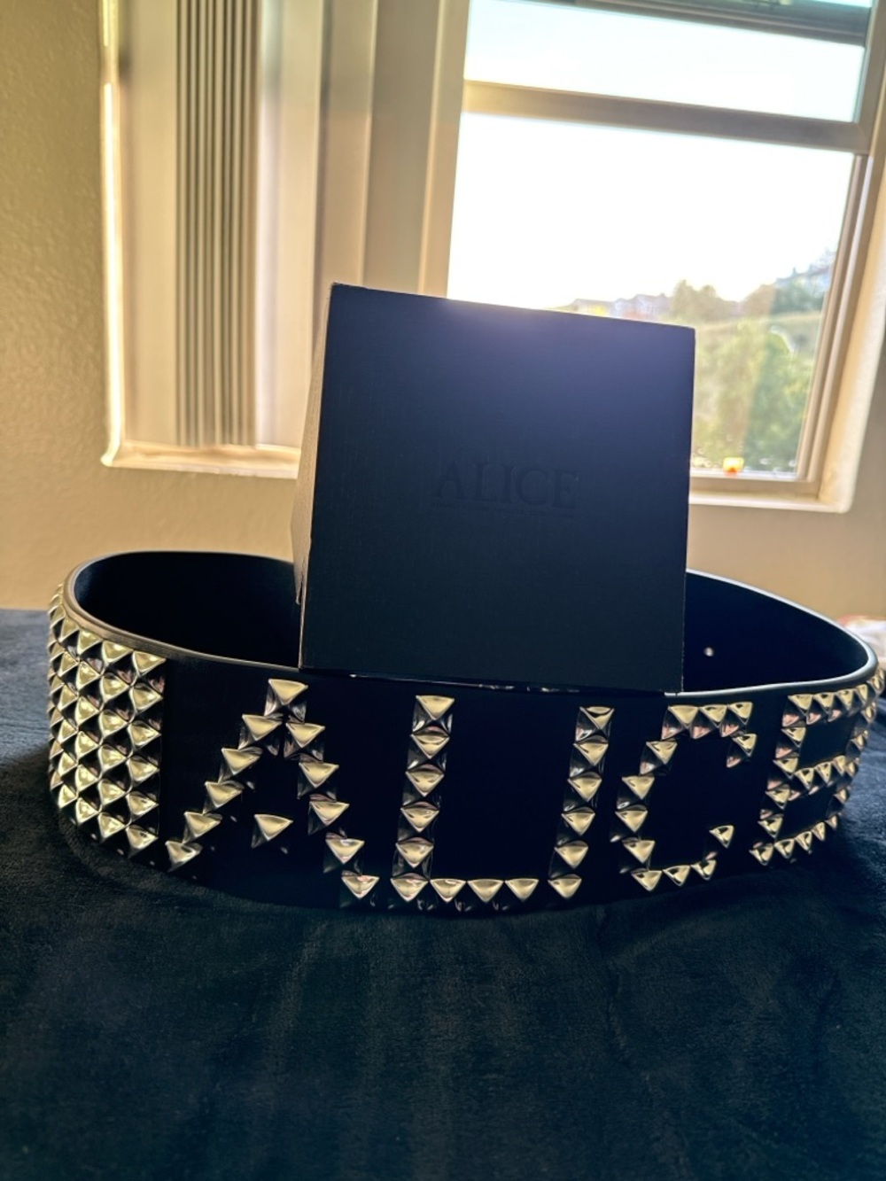 Alice Hollywood XXXL Atelier Studded Belt Black Leather Rare New w/ Box